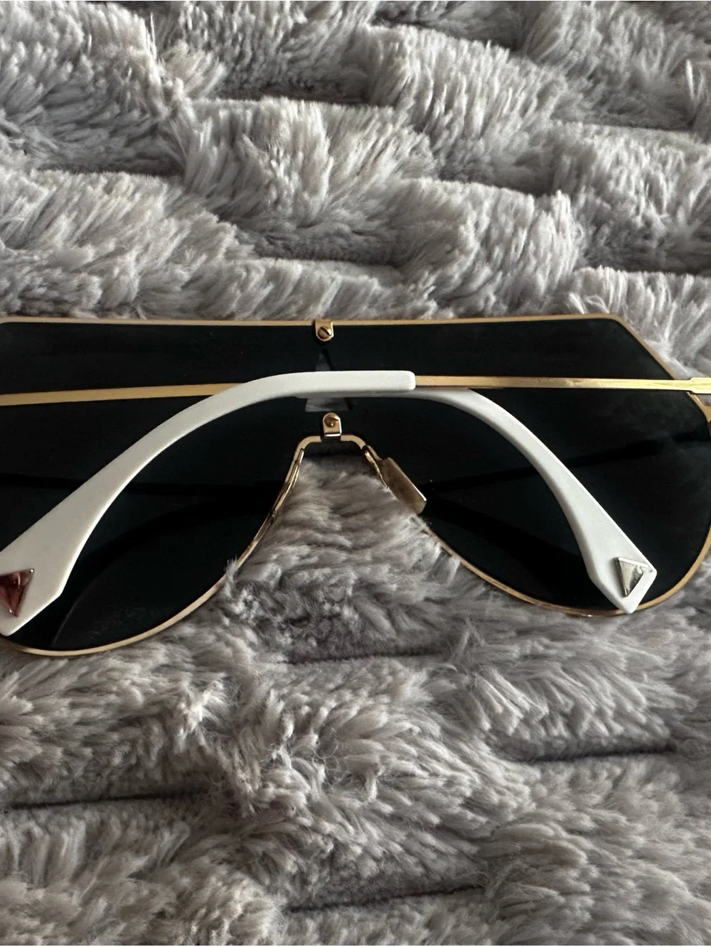 Fendi Gold Frame Pink mirror Lens Sunglasses